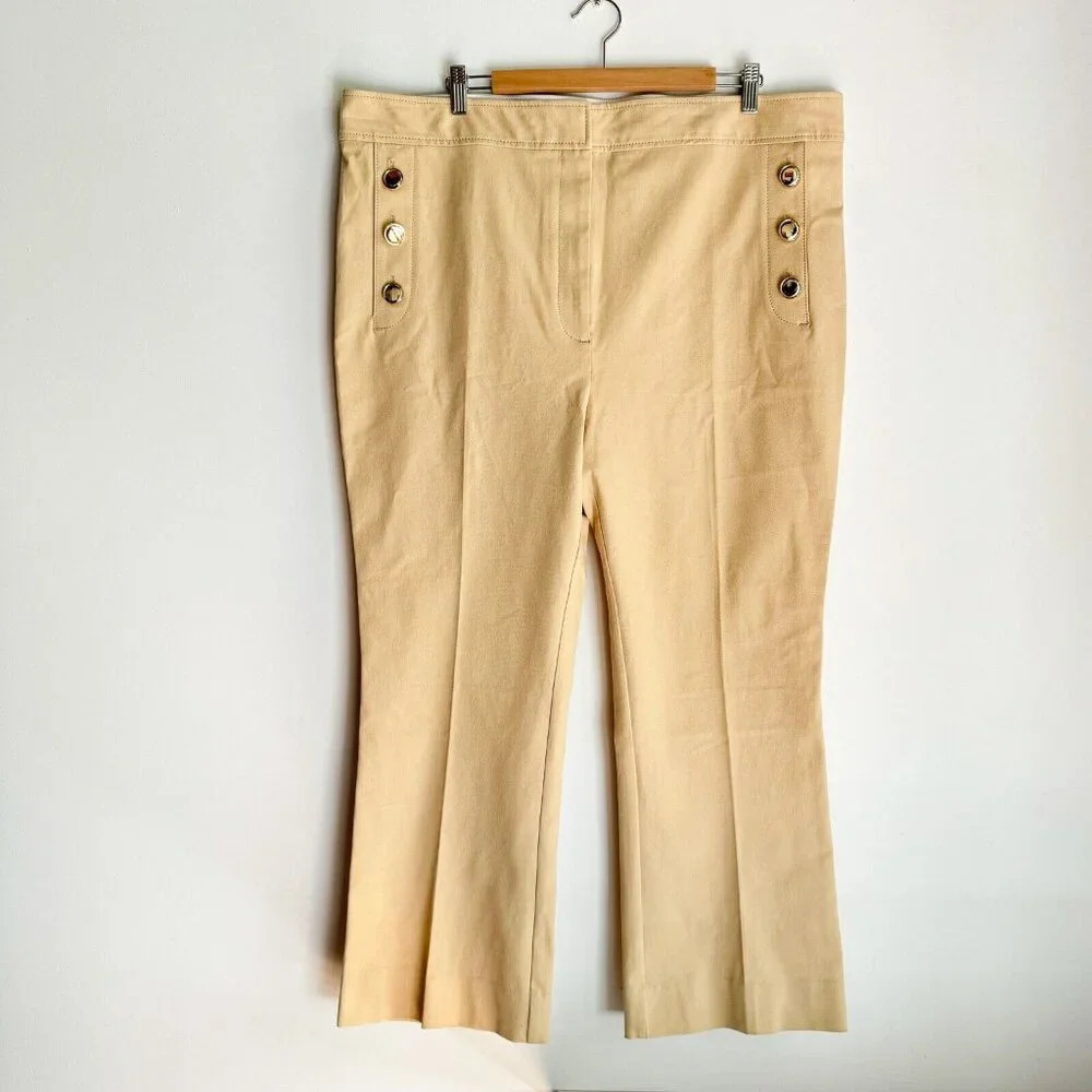 Derek Lam 10 Crosby  Light Boiege Cropped Khaki Pants 20 - Picture 3 of 10